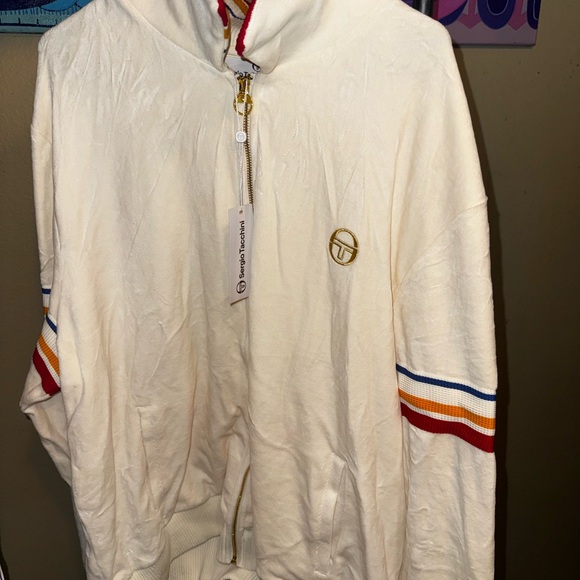 Sergio Tacchini Goran Velour Track Jacket in gardenia (off-white) - Picture 4 of 4